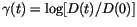 $\gamma(t)= \log [D(t)/D(0)]$